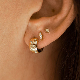Constellation Huggie Hoop Earrings in Gold