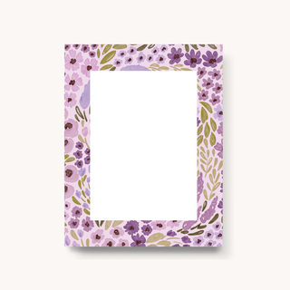 Lilac Floral Blank Notepad