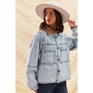 Vintage Acid Washed Denim Shacket