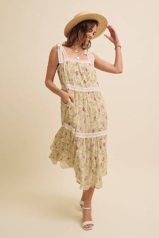 Floral Pleated Midi Dress