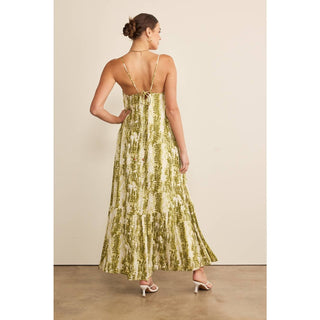 Tie-Dye Print Maxi Dress in Olive