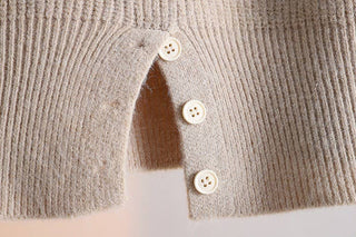 V-Neck Button-Detail Knit Vest