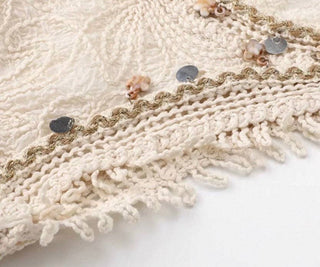 Beaded Embellishments Hand-Crocheted Top