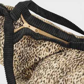 Leopard Jacquard Medium Zippered Tote Bag