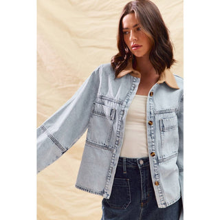 Vintage Acid Washed Denim Shacket