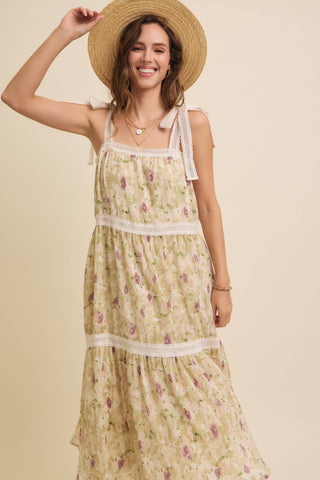 Floral Pleated Midi Dress