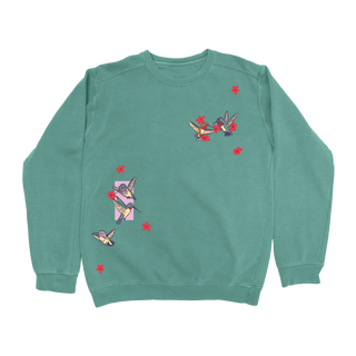Hummingbirds Sweatshirt in Seafoam