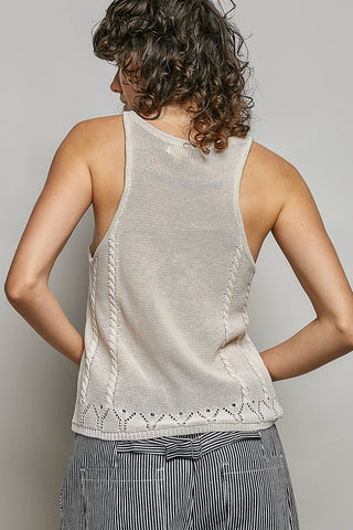 Embroidered Sweater Tank