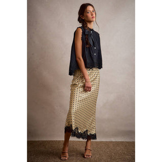 Polka Dot Satin Lace Skirt