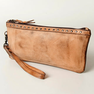 Leather Zip Clutch