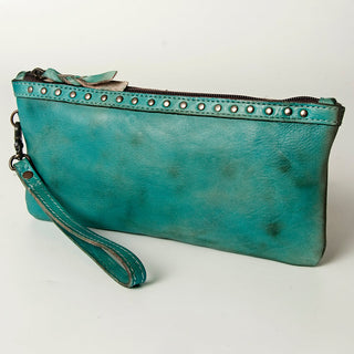 Leather Zip Clutch