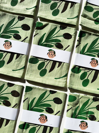 Olive & Sage Green Tea Towel