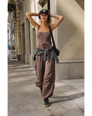 Free People Hot Shot Inbound Onesie in Espresso