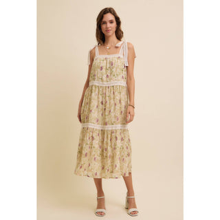 Floral Pleated Midi Dress