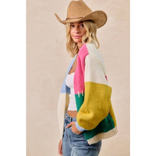 Color Block Cardigan Sweater