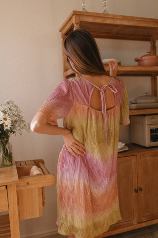 Pleated Knit Ombré Dress