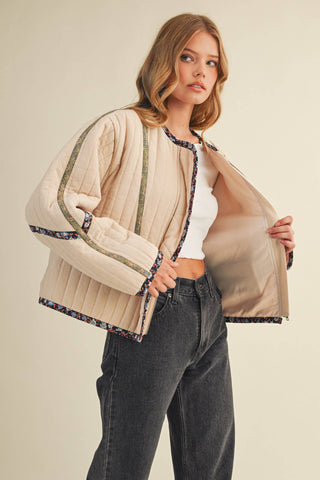 Quilted Jacket in Sand Beige