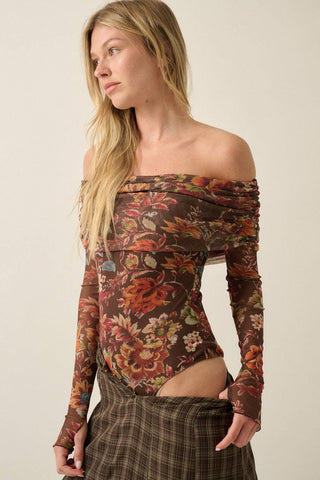 Mesh Off-Shoulder Bodysuit