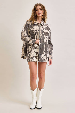 Cow Print Oversized Shacket