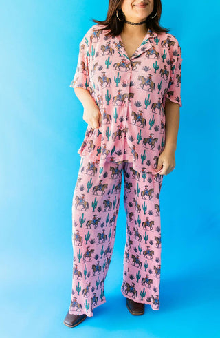 Rebel Rose Plisse Pant Set