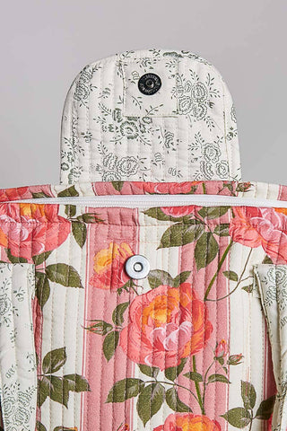 Quilted Rose Tote Bag