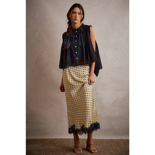 Polka Dot Satin Lace Skirt
