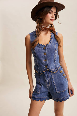 Scallop Drift Denim Set