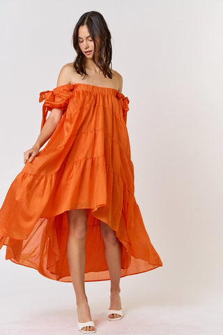 Orange High Low Dress