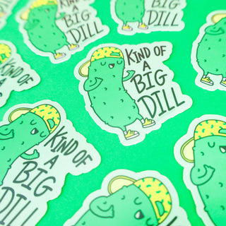 Big Dill Pickle Funny Food Pun Water Bottle Vinyl Sticker