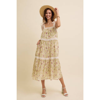 Floral Pleated Midi Dress