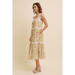 Floral Pleated Midi Dress