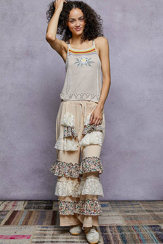 Embroidered Sweater Tank