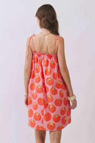 Tomato Print Swing Mini Dress