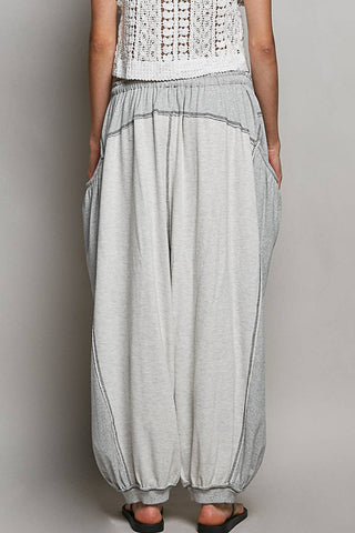 Thermal Double Gauze Rib Mix Pants