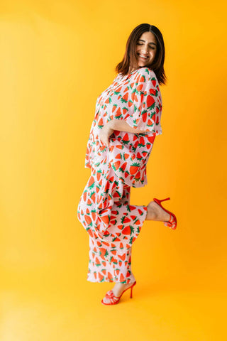 Strawberry Fields Plisse Pant Set