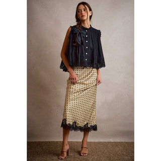 Polka Dot Satin Lace Skirt