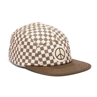 Peace Checkered Kids Flat Brim Hat: Youth
