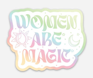 Women are magic holographic sticker: Black
