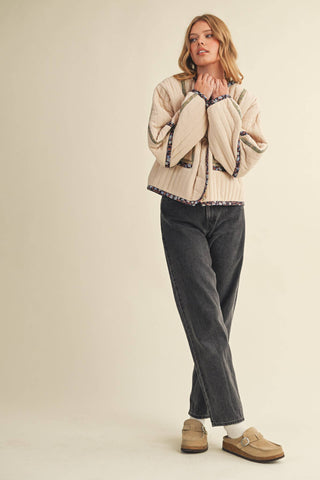 Quilted Jacket in Sand Beige