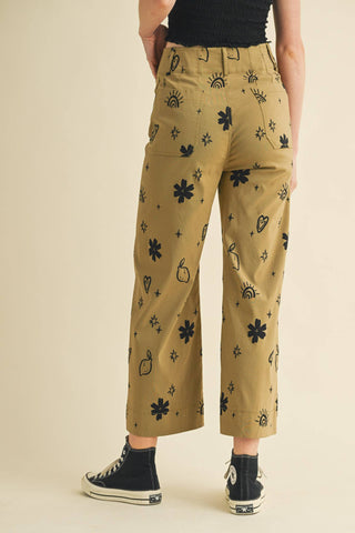 Exclusive Print High Waisted Pants