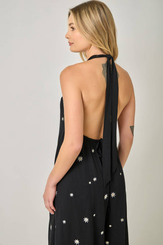 Embroidered Culotte Jumpsuit