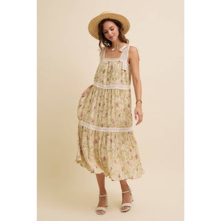 Floral Pleated Midi Dress