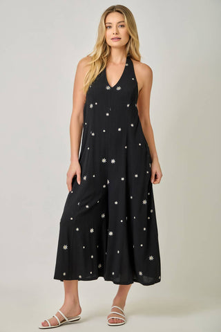 Embroidered Culotte Jumpsuit
