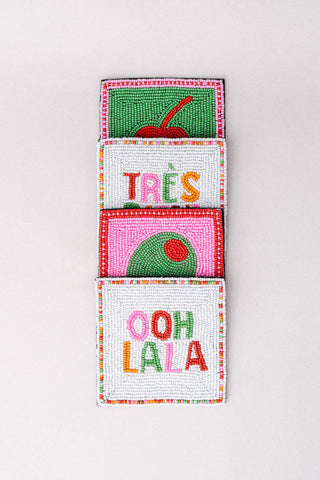 Beaded Cocktail Coaster Set
