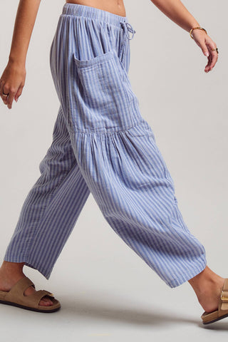 Striped Cotton Harem Pants