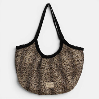 Leopard Jacquard Medium Zippered Tote Bag