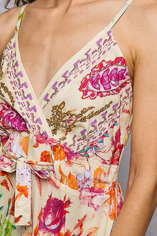 Bohemian Floral Woven Midi Dress