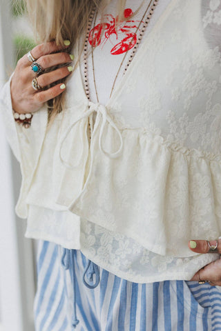 Wildflower Drift Top in Cream