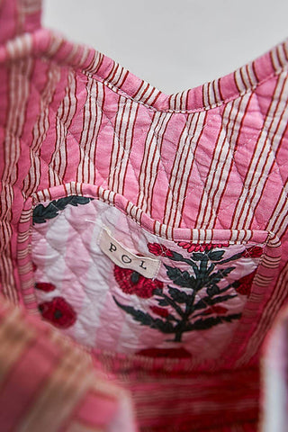 Heart Shaped Ruffle Quilted Tote Bag