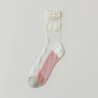 Summer Floral Pattern Sheer Socks